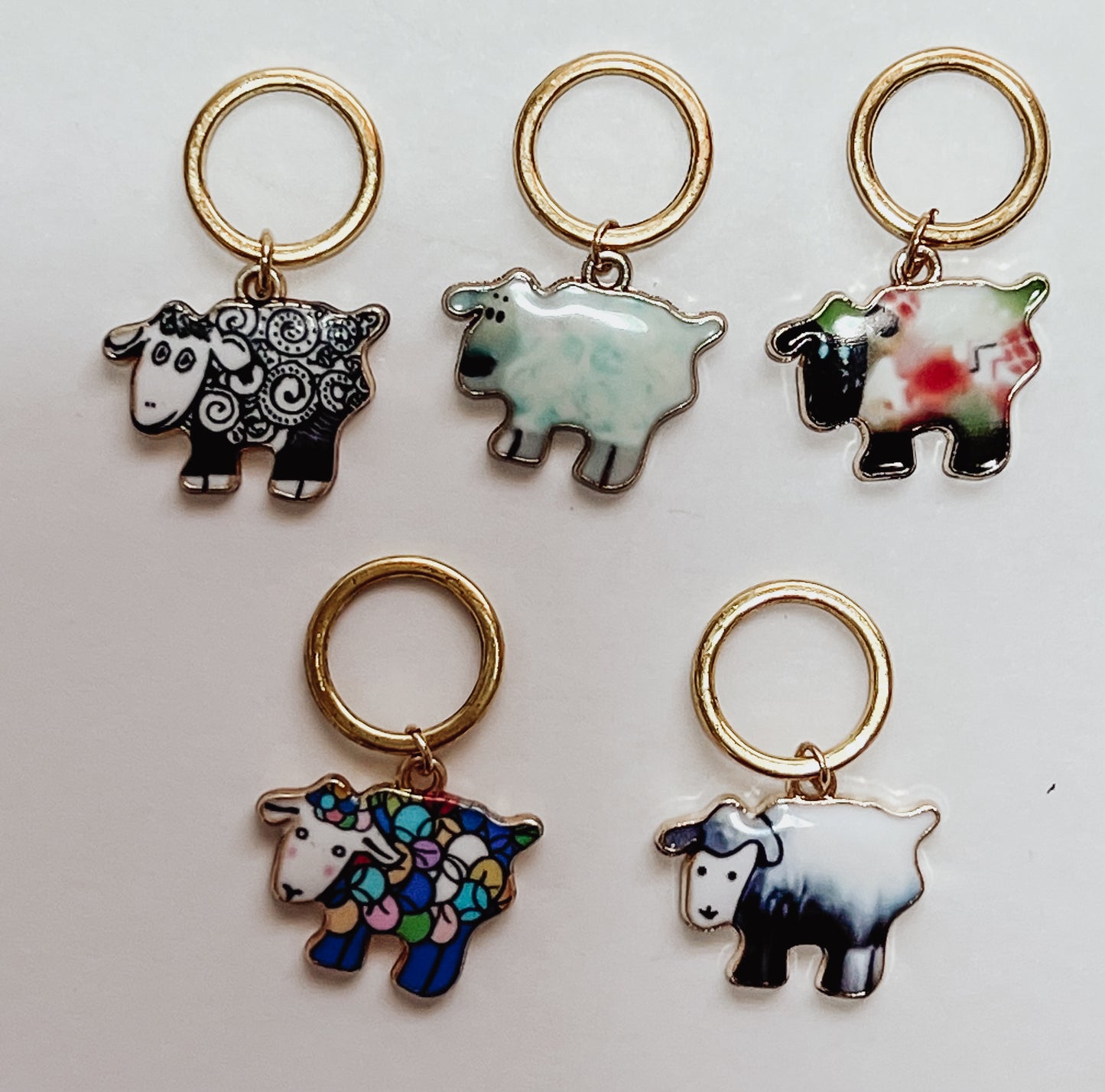 Stitch Marker Set - 5 sheep