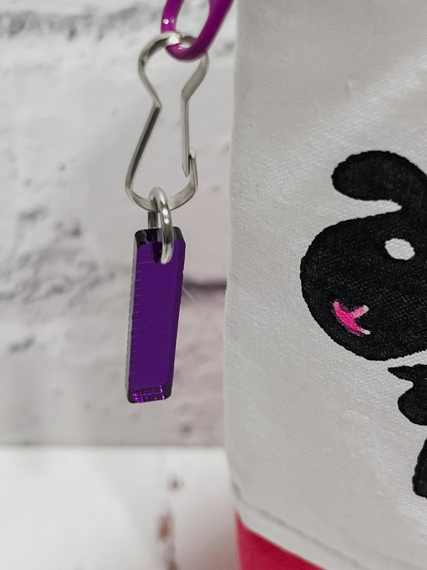 Large Zipper Bag - Blue Polka Dot Sheepies/White and Pink