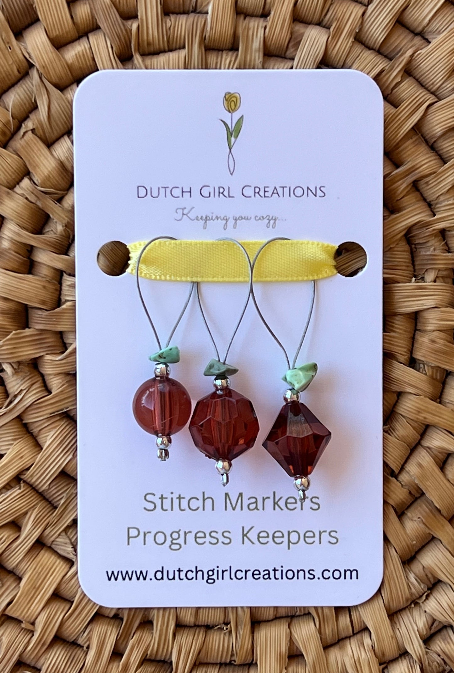 Stitch Marker Set - Red and Green