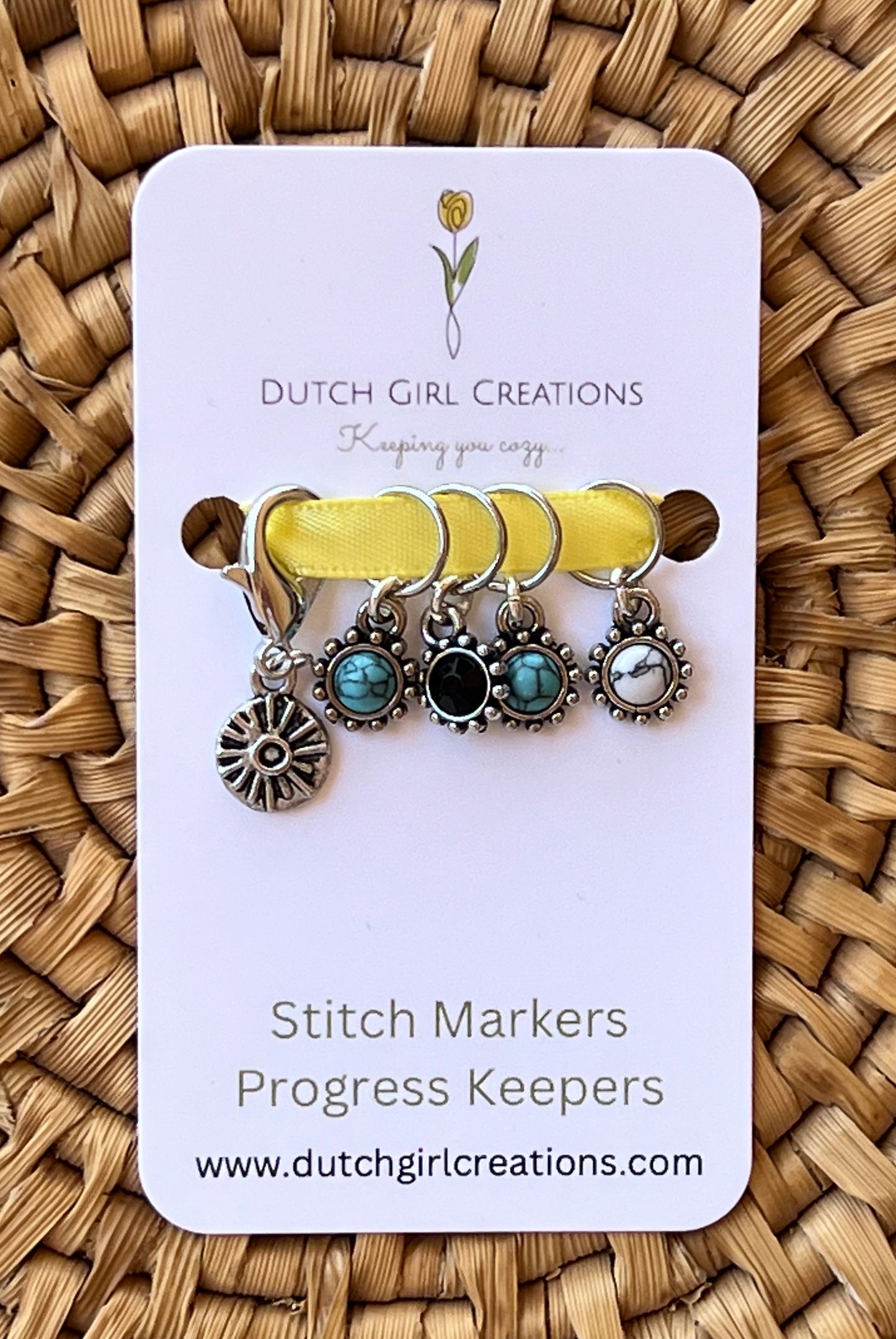Stitch Marker/Progress Keeper Set - Faux Gemstone